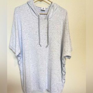 Cabi Speckled In Stitches Pullover Lace Up Side Hooded Sweater #3473